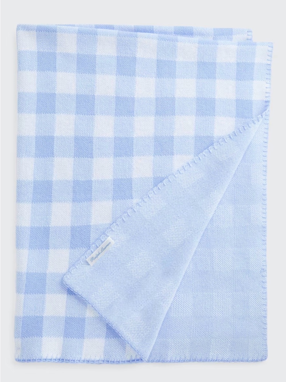 Ralph Lauren Baby Blue and White Gingham Sleep Sack Blanket